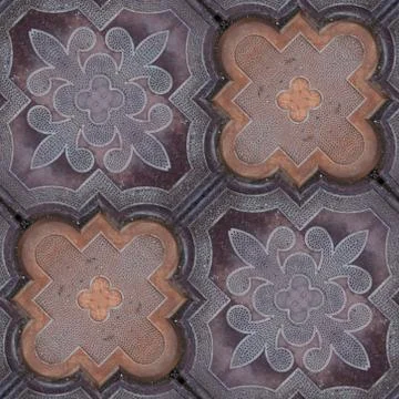 Seamless pattern with old road or wall tile Stock Photos