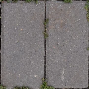 Seamless pattern with old road tile with grass Stock Photos