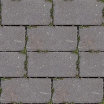 Seamless pattern with old road tile with grass Stock Photos