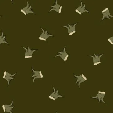 Seamless pattern old stump cartoon vector Stock Illustration