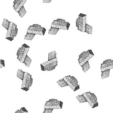 Seamless pattern old treasure gold bar sketch hand drawn Stock Illustration