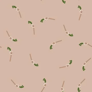Seamless pattern old west revolver handgun flat icon 스톡 일러스트
