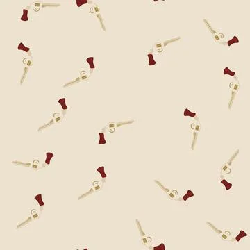 Seamless pattern old wild west pistol cartoon vector 스톡 일러스트