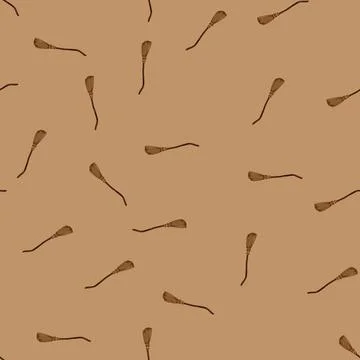 Seamless pattern old witch broom cartoon vector Illustrazione stock