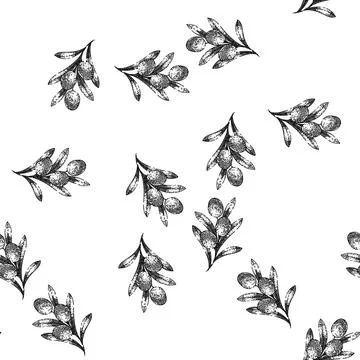 Seamless pattern oline natural food sketch hand drawn Stock Illustration