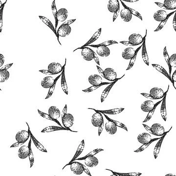 Seamless pattern oline organic food sketch hand drawn Stock Illustration