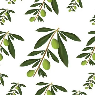 Seamless pattern with olive tree vector illustration Illustrazione stock