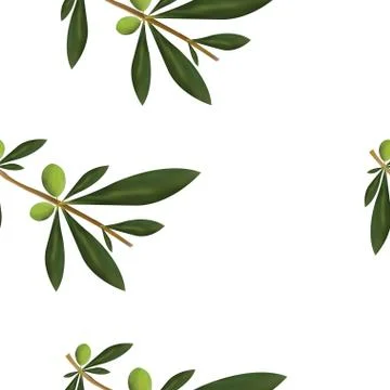 Seamless pattern with olive tree vector illustration Illustrazione stock