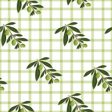Seamless pattern with olive tree vector illustration Stock Illustration