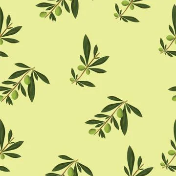 Seamless pattern with olive tree vector Illustrazione stock