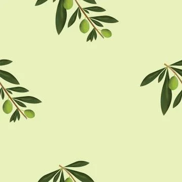 Seamless pattern with olive trees vector Illustrazione stock