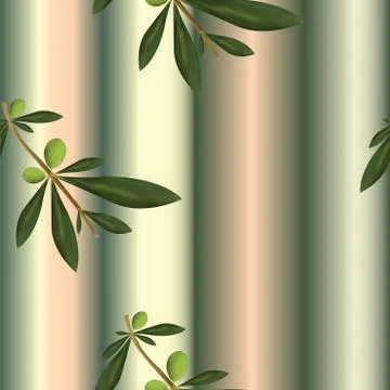 Seamless pattern with olive trees vector Stock Illustration