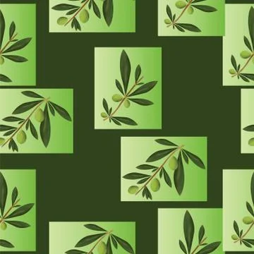 Seamless pattern with olive trees vector Illustrazione stock