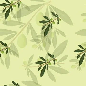 Seamless pattern with olive trees vector Illustrazione stock