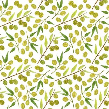 Seamless pattern, olives on a white background. Stock Illustration