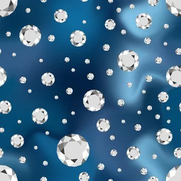 Seamless pattern ombre blue color star rhinestones Stock Illustration