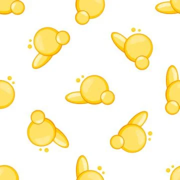 Seamless pattern with omega 3, vitamin d or fish oil shining drops on white Ilustração Stock