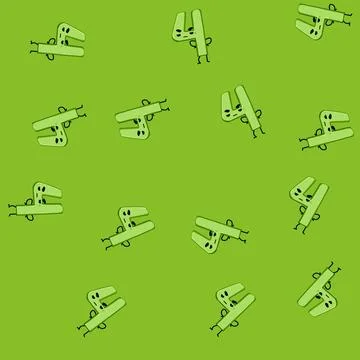 Seamless pattern one number character cartoon vector Stock Illustration