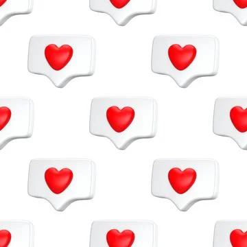 Seamless pattern One like social media notification with heart icon. minimal  Stock Illustration