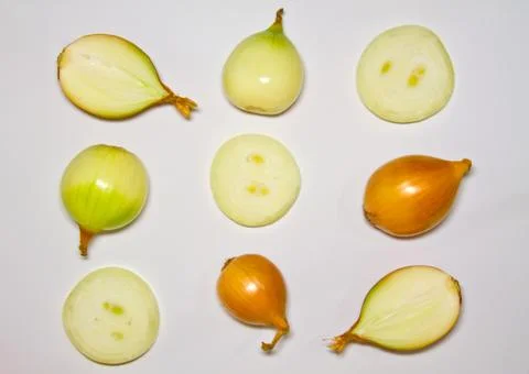 Seamless pattern with onion. Abstract background. Onion on the white backgrou Stock Photos