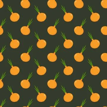 Seamless pattern onion with green. Stock Illustration