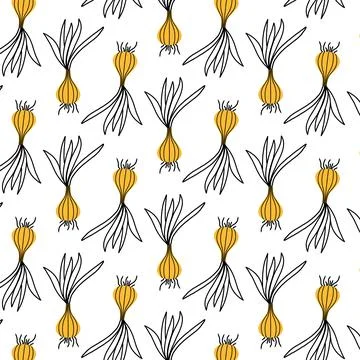 Seamless pattern with onion. Stock Illustration