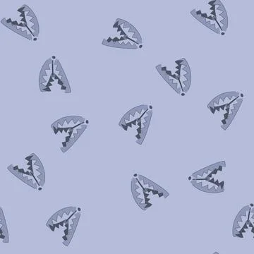 Seamless pattern open animal trap symbolizing danger and risk Illustrazione stock
