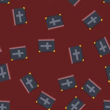 Seamless pattern open bible cartoon vector Stock Illustration