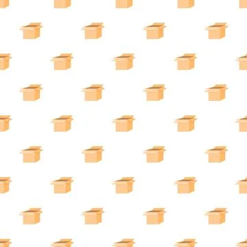 Seamless pattern with open cardboard delivery boxes Illustrazione stock