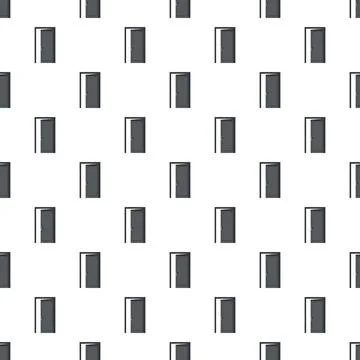 Seamless pattern with open door creating new opportunity Stock Illustration