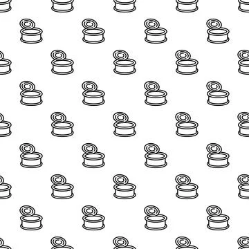 Seamless pattern with open food can outlines Stock Illustration