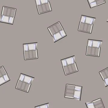 Seamless pattern open fridge refrigerator cartoon vector Stock Illustration