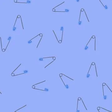 Seamless pattern open safety pin showing concept of security Stock Illustration