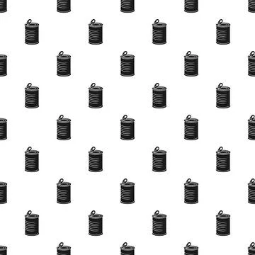 Seamless pattern with opened tin food cans Ilustração Stock