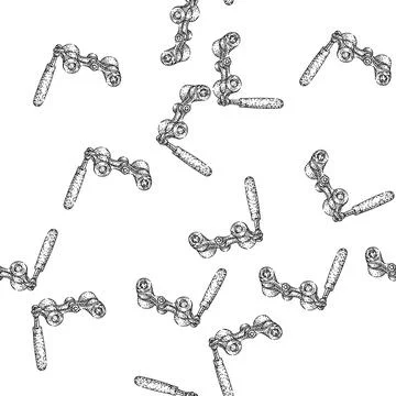 Seamless pattern Opera glasses black and white sketch drawing looking perfo.. Stock Illustration