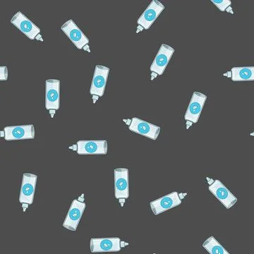 Seamless pattern optical contact lens solution cartoon vector Stock Illustration