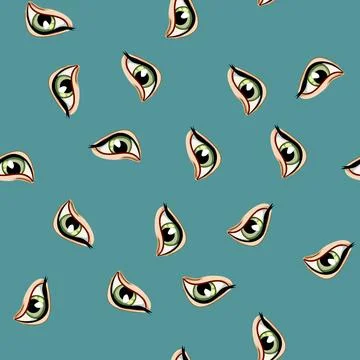 Seamless pattern optical eye cartoon vector Illustrazione stock