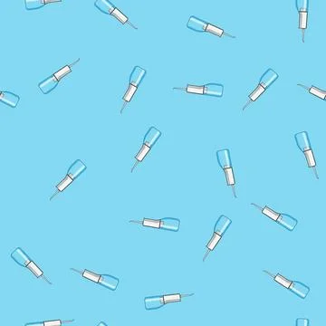 Seamless pattern Oral irrigator device cleansing teeth and gums Stock Illustration