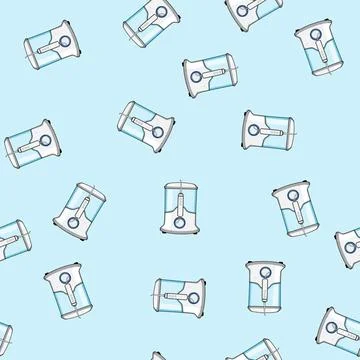 Seamless pattern Oral irrigator device cleaning teeth and gums daily Stock Illustration