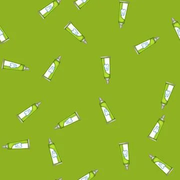 Seamless pattern oral toothpaste cartoon vector sign color Stockillustratie