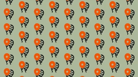 Seamless Pattern of Orange and Black Bees on a Light Green Background. Stock Footage 325390955