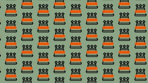 Seamless Pattern of Orange and Black Striped Construction Barrels on Green .. Stock Footage 325391037
