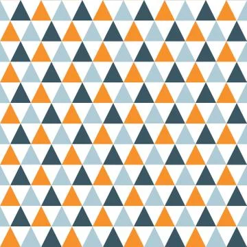 Seamless pattern with orange and blue triangles Stock Illustration