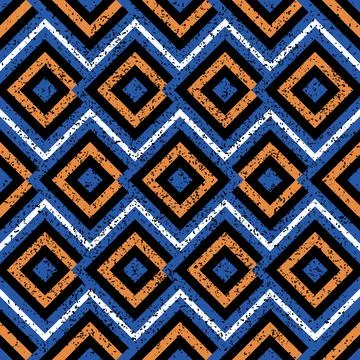 Seamless pattern with orange and blue squares 7216 Stock Illustration