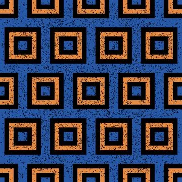Seamless pattern with orange and blue squares 7217 Stock Illustration