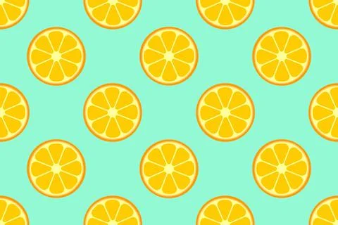 Seamless pattern of orange and lemon slices. Vector illustration Stock Illustration
