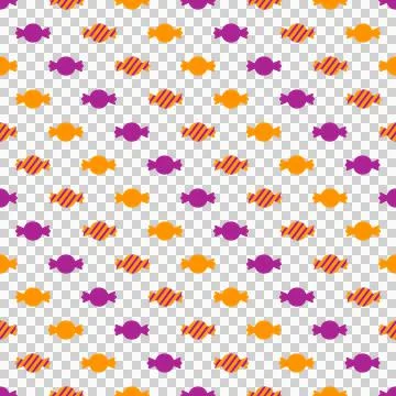 Seamless pattern of orange and purple candies Illustrazione stock