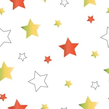 Seamless pattern with orange and yellow stars vector Stock Illustration