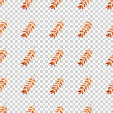 Seamless pattern of orange autumn leaves, hand drawn watercolor elements 스톡 일러스트