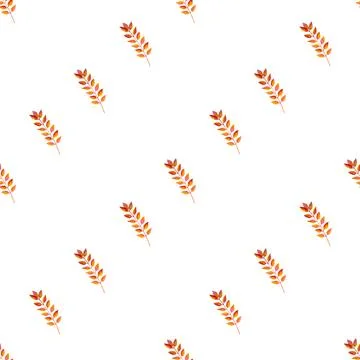 Seamless pattern of orange autumn leaves, hand drawn watercolor elements Stock Illustration
